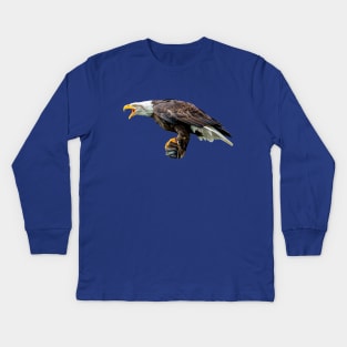 Screaming Bald Eagle Kids Long Sleeve T-Shirt